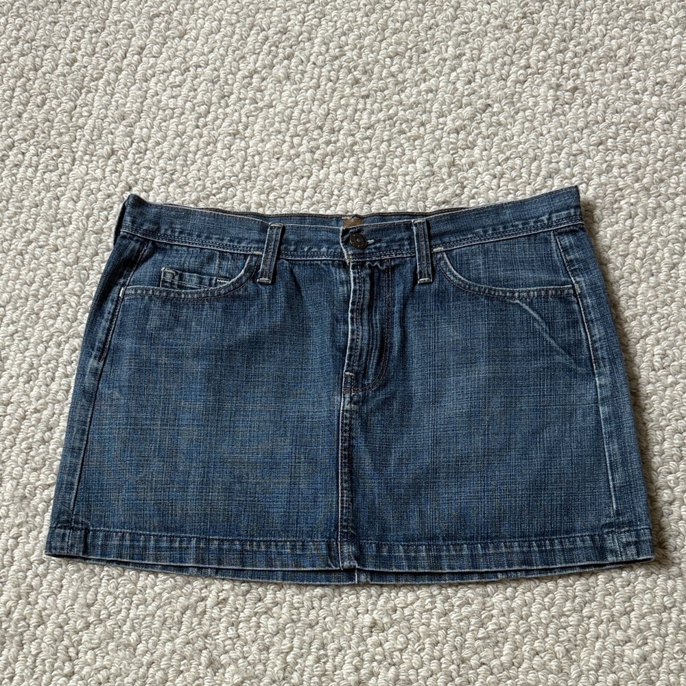 7 For All Mankind Dark Blue Mini Skirt